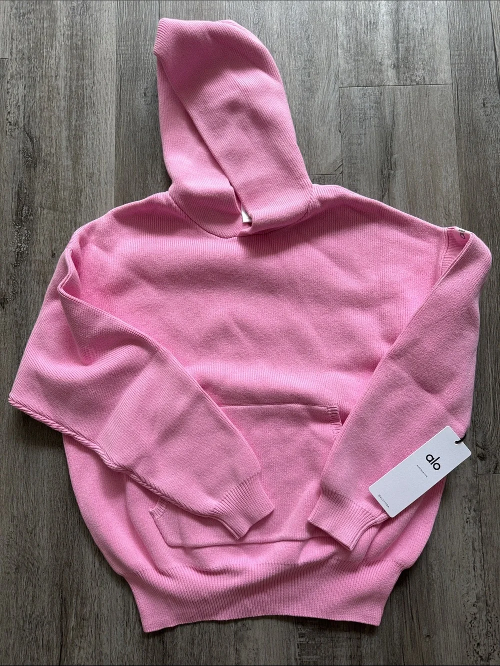 ALO Yoga Women's Pink Hooded Scholar- limited addition color Sweet Pink